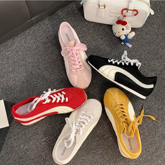 本革バージョン~インナー高さレトロレッドフォレストトレーニングシューズレディース夏メッシュ通気性フラットスポーツカジュアルスニーカー