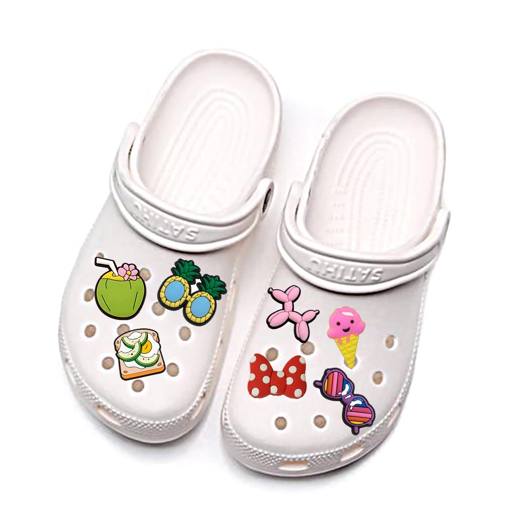 Slippers Suitable For Shoe Type Star Fruit Bow Knot Shoe Accessories PVC Comfort Slippers Winter Summer Spring Shoe Buckle