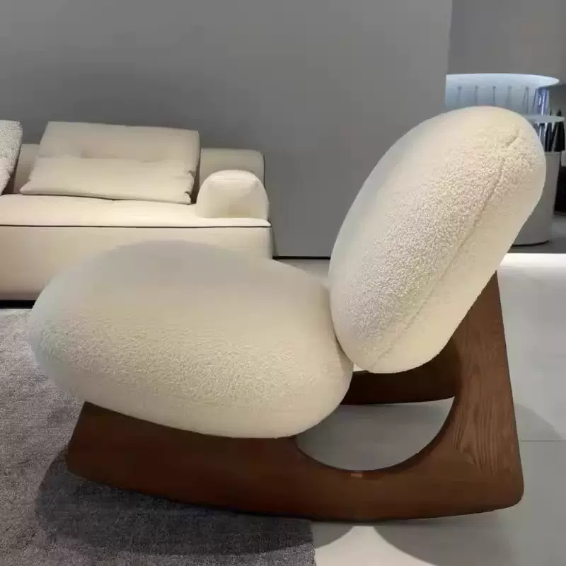 北欧轻奢风创意沙发椅设计师款酒店民宿样板间客厅会客实木沙发椅