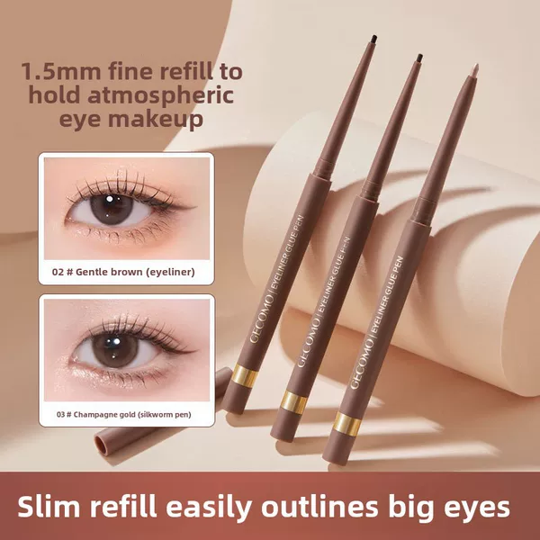 Gemeng Bright Eyes Slim Eyeliner Glue Pen Color Pearlescent Fine Flash Waterproof Makeup Holding Not Easy to Sniffing Sleeping Silkworm Pen Cross Border