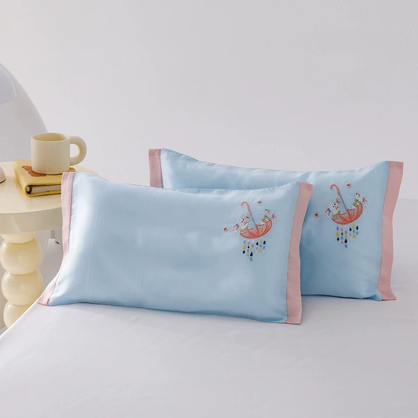 Flower Umbrella-Blue [Tencel Pillowcase/Single]