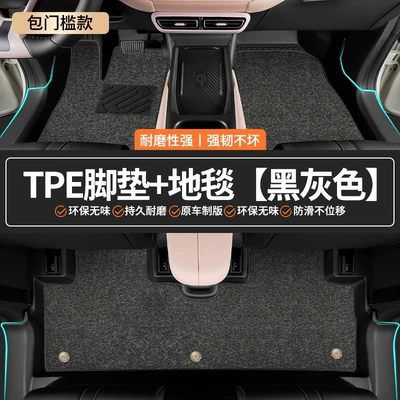 mats, smart driving version, original Universal Foot Pad - original-factory-grade-tpe-door-sill-mats-black-and-gray-carpet-byd-seagull