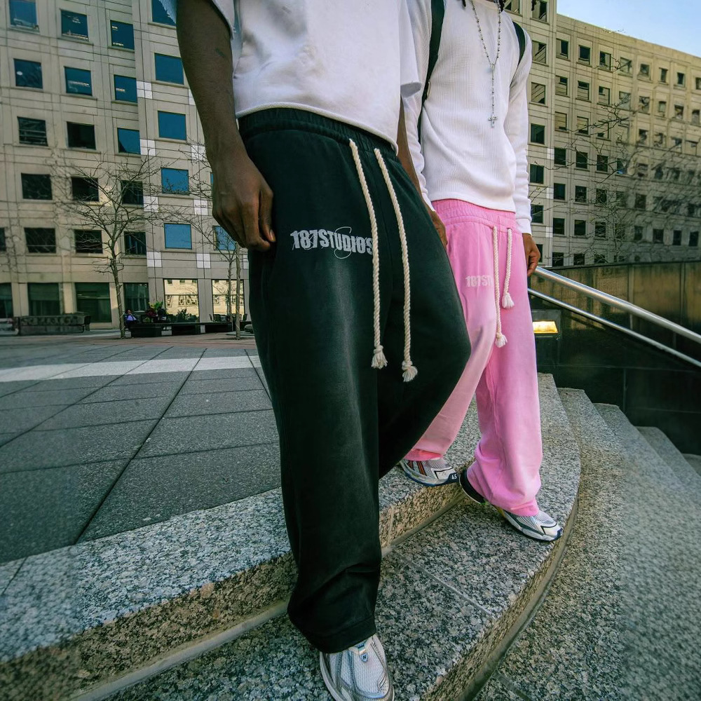 Europa y los Estados Unidos 2025 otoño y invierno Amazon corda impresión casual pantalones de callejera personalidad suelta moda hip-hop al por mayor