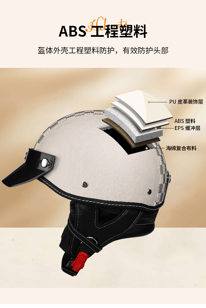 Retro Motorcycle Half Helmet 3C Standard Summer Men Women Helmet