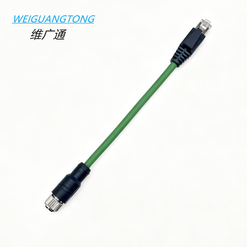 M12 8-Pin Female Plug X-Coded to Rj45 Connector Ethernet Bus Cat6A Network Cable Harness Connector M12 8-Pin Female Plug X-Coded to Rj45 Connector Ethernet Bus Cat6A Network Cable Harness Connector
