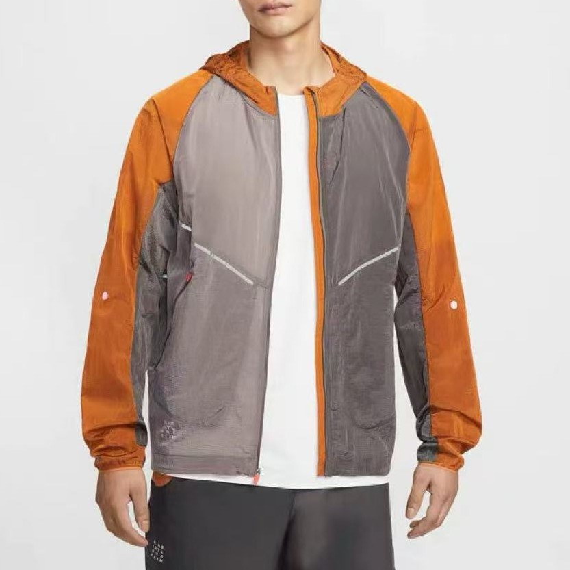 Spring New Men's Thin Windbreaker Jacket Versatile Casual Outdoor Running Hiking Sun Protection Hooded Jacket