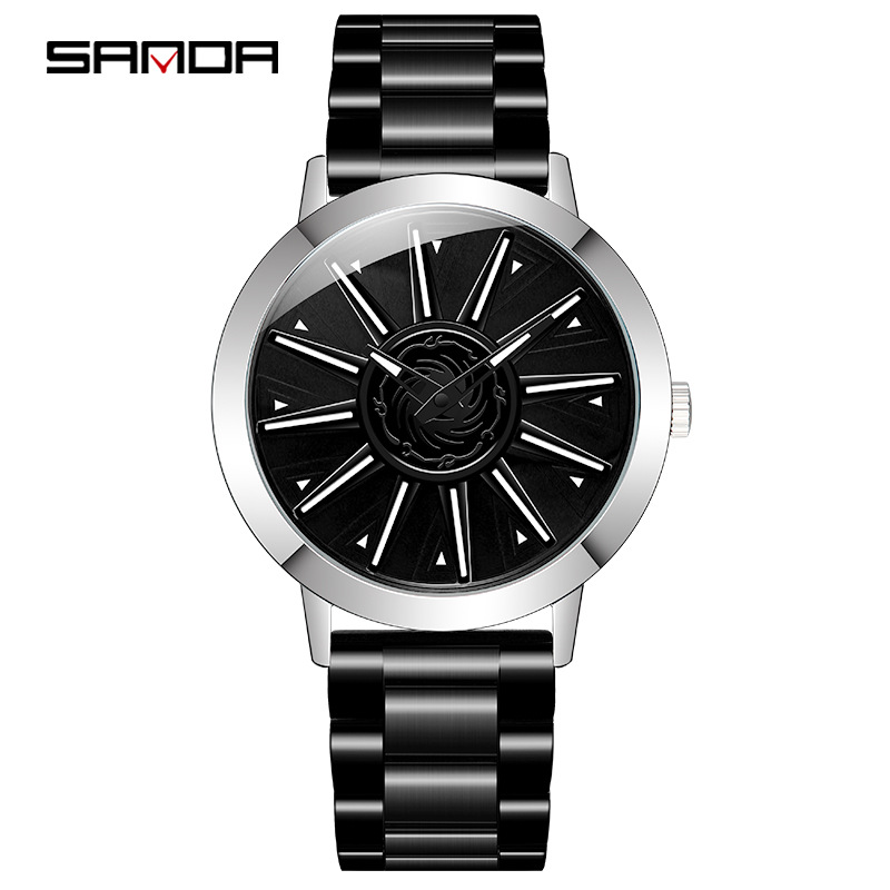 1032 스틸 밴드 블랙 실버