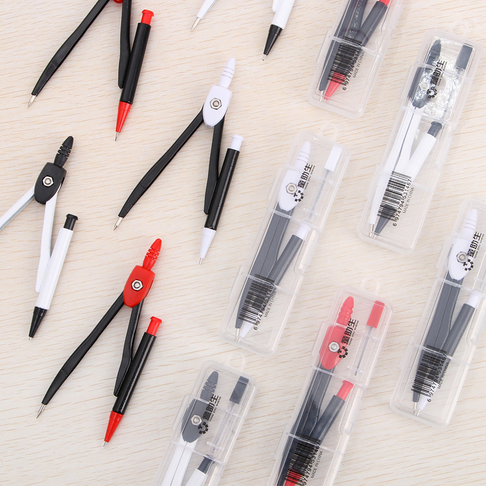 Juego de brújula de metal creativo para estudiantes de secundaria, herramientas de dibujo y dibujo de matemáticas especiales, ayudas para la enseñanza del maestro al por mayor