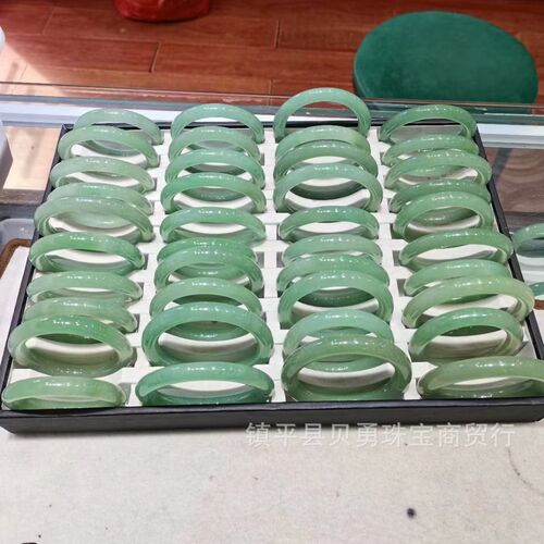 Factory Wholesale Natural Dongling Jade Bracelet for Women, Fresh and Elegant Style, Full Green, Fine Round Bead Bracelet, Beauty Bracelet