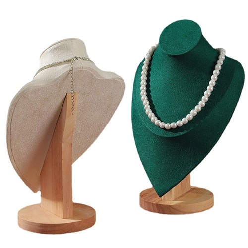 Source manufacturer wholesale high-end solid wood portrait model necklace display stand counter jewelry rack