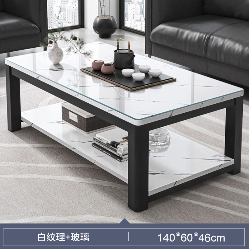 Mesa de café Oficina minimalista mesa de té Luz de lujo moderno minimalista Mesa pequeño apartamento mesa de café de vidrio templado sala de estar hogar