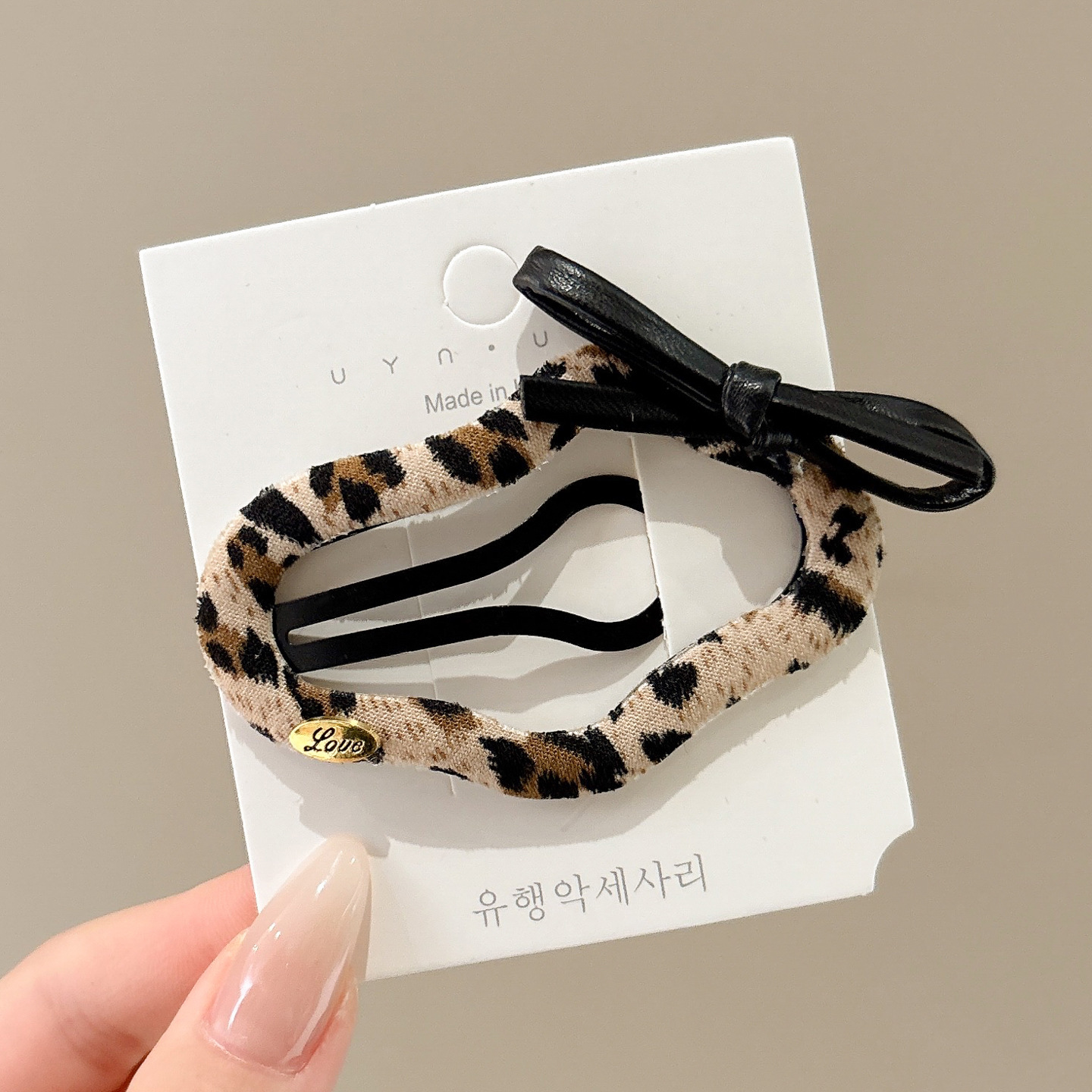 Clip de cabello de flor de leopardo para mujeres clip de cabello de alto nivel frente clip de frangeo 2025 nuevo clip lateral clip de cabello toque