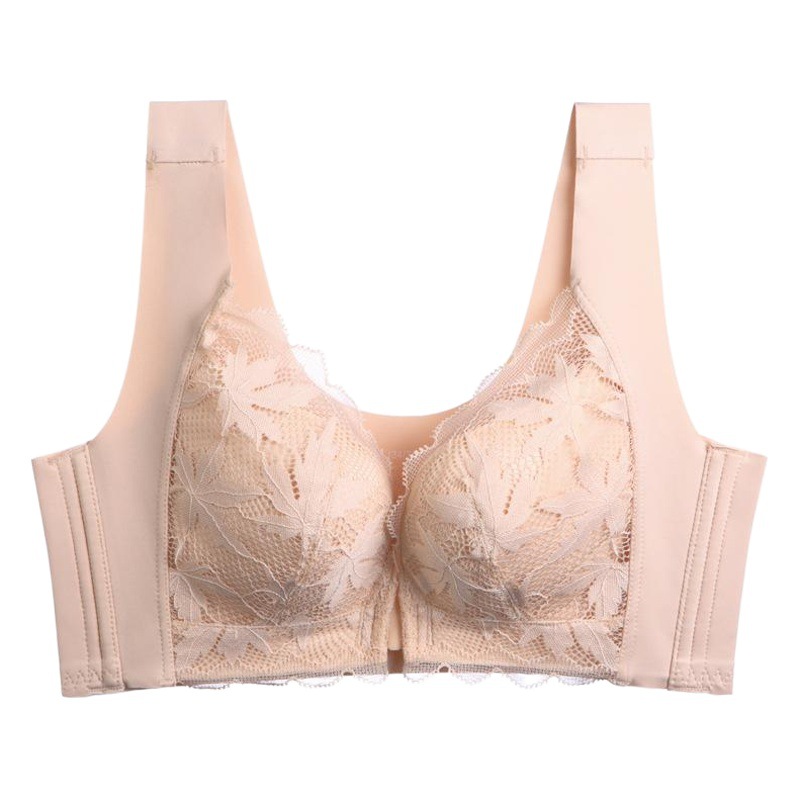 Underwear big chest small explosion thin front buckle bra ladies no steel ring gathered vest no trace back wholesale