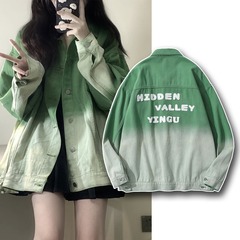 牛仔外套女小个子年新款渐变色上衣宽松休闲工装夹克美式复古