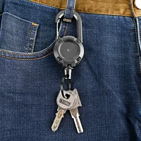 Рюкзак тактический с легко тянущейся пряжкой, брелок для ключей, выдвижной, простой, черный, уличный, портативный, стальная проволока, пружинная пряжка, легко тянущаяся пряжка