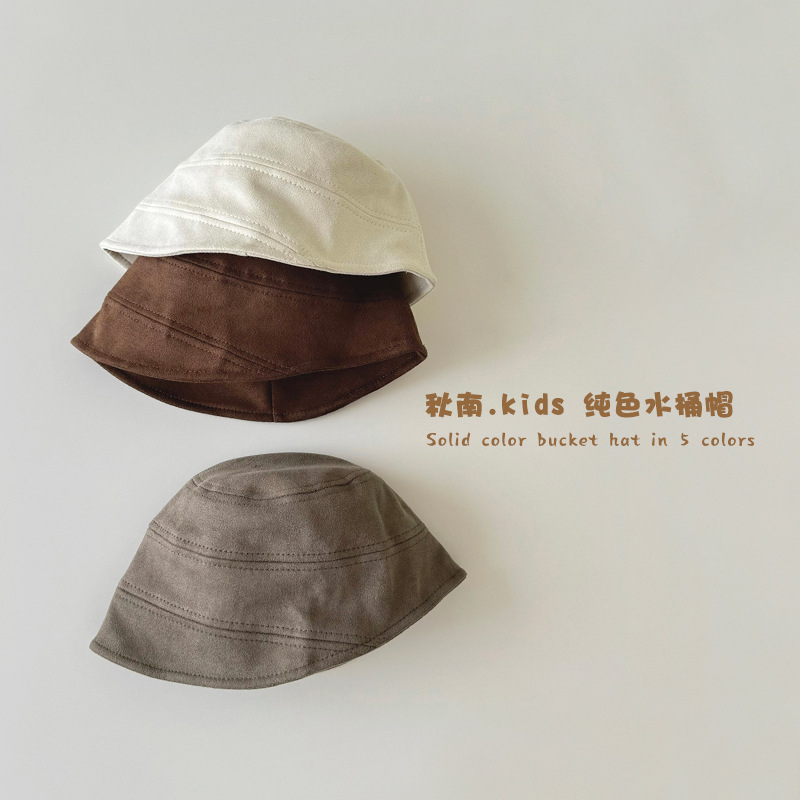 秋南 韩国宝宝帽子时尚秋冬洋气遮阳小童复古盆帽儿童渔夫帽批发