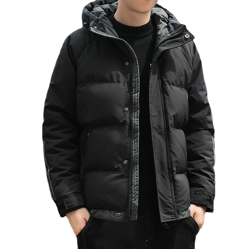 Abrigo de algodón acolchado de los hombres jóvenes abajo abrigo de algodón acolchado de los hombres Otoño e Invierno estilo de Hong Kong estilo coreano de moda suelta engrosada ropa de hombre superior
