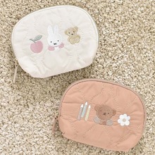 日系miffy米菲小熊化妆包刺绣卡通图案纸巾包少女手拿零钱收纳包