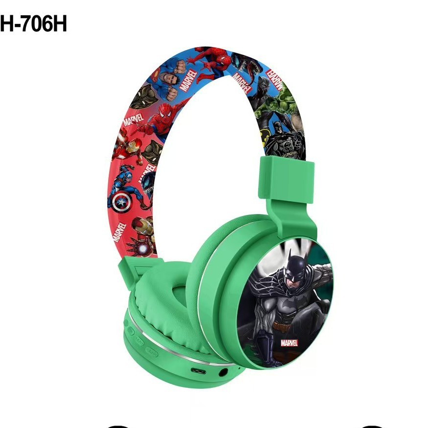 AH - 706H Spiderman auriculares de dibujos animados estudiantes lindos dibujos animados inalámbricos inteligentes descomprimidos auriculares Bluetooth image 5