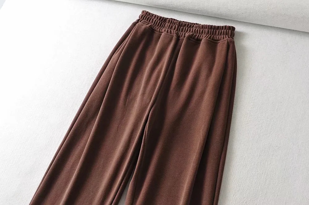 Elastic High Waist Solid Color Sweatpants NSZQW115392