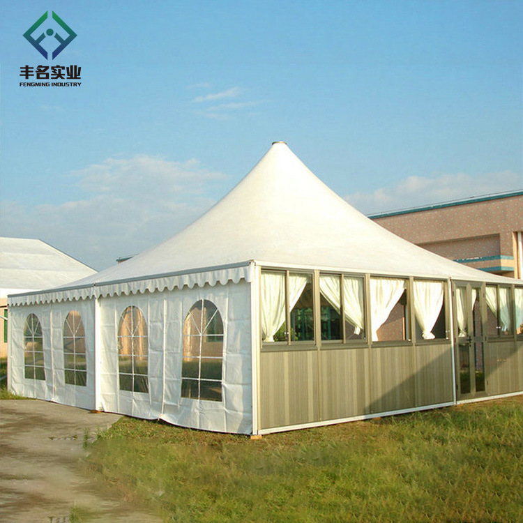 10*10米大型户外锥顶四角帐篷 白色欧式遮阳活动尖顶帐篷