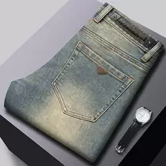 Men's 2025 Fall/Winter New Arrival Slim Straight-Cut Jeans Premium Imported European Style 1:1 Fashion Denim