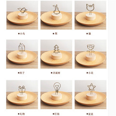 Wooden craft creative wooden quality iron clip memo clip business card holder home decoration DIY hand-painted accessories