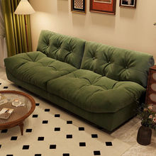 云朵沙发客厅直排简约现代奶油风小户型出租房双三人卧室布艺沙发