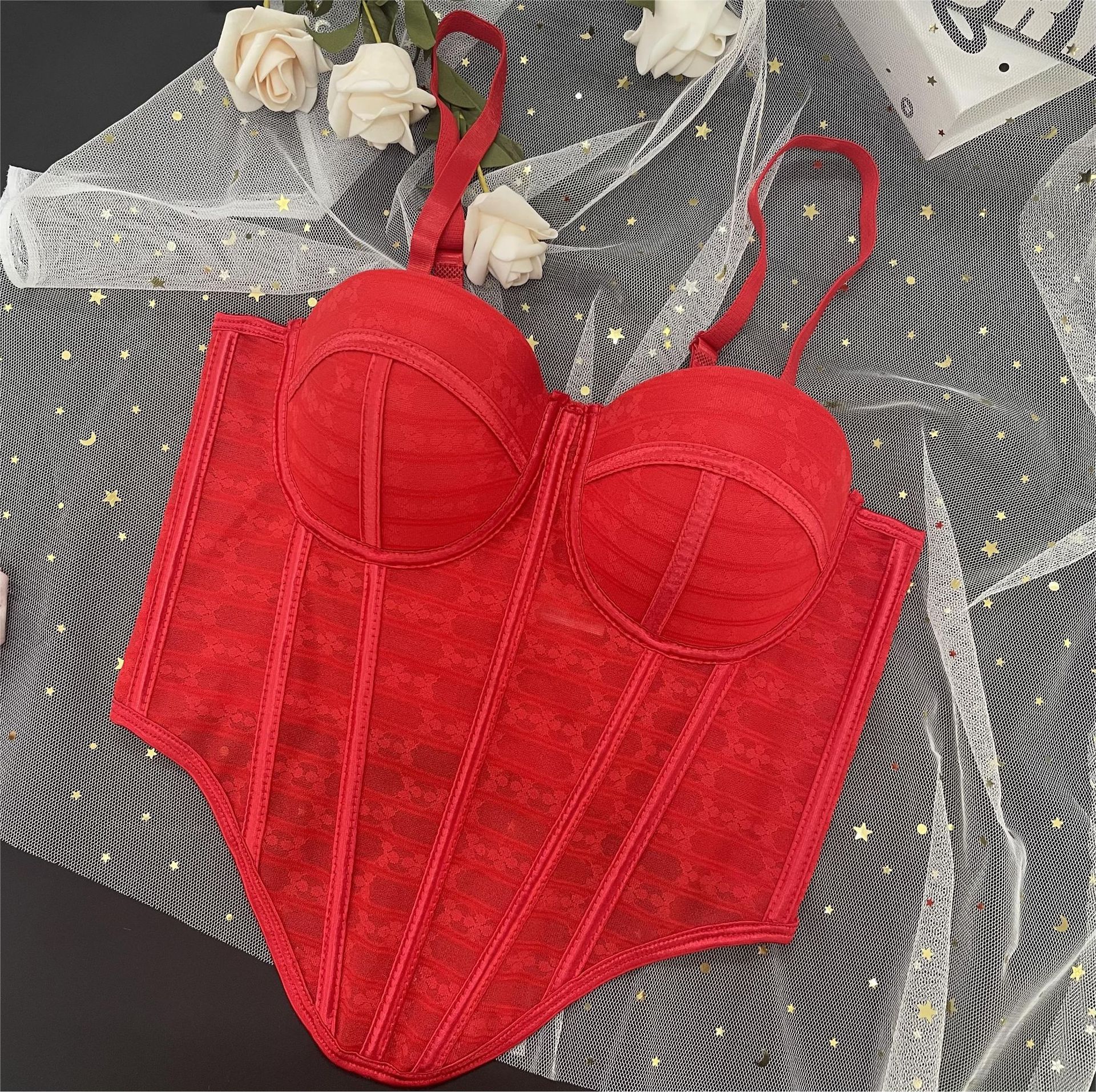 Chica caliente europea y americana tendencia de personalidad callejera de venta caliente irregular cinturón corpiente de hueso de pescado dentro y fuera de ropa interior