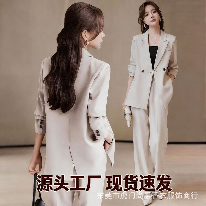 Foreign Trade Cross-Border Women's Suit Set, High-End New Style, Spring and Autumn Casual Elegant Professional Formal Wear Women's Blazer