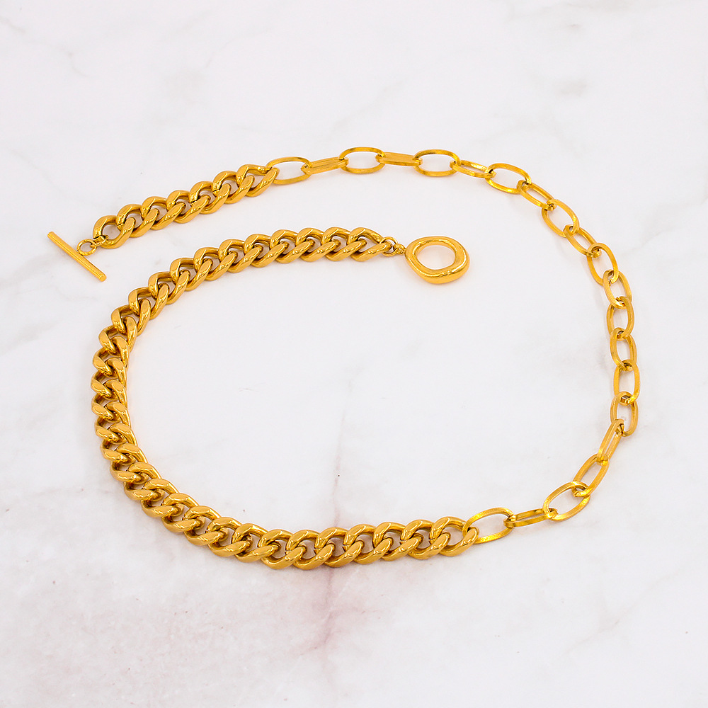 Fashion Geometric Stainless Steel Gold Plated Choker 1 Piece