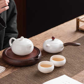 德化羊脂玉白瓷陶瓷功夫茶具家用手工西施壶侧把壶泡茶壶过滤单壶