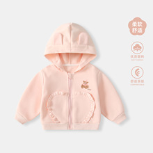婴儿外套秋装女童连帽衣服上衣儿童卫衣套装女宝宝秋季外出棒球服