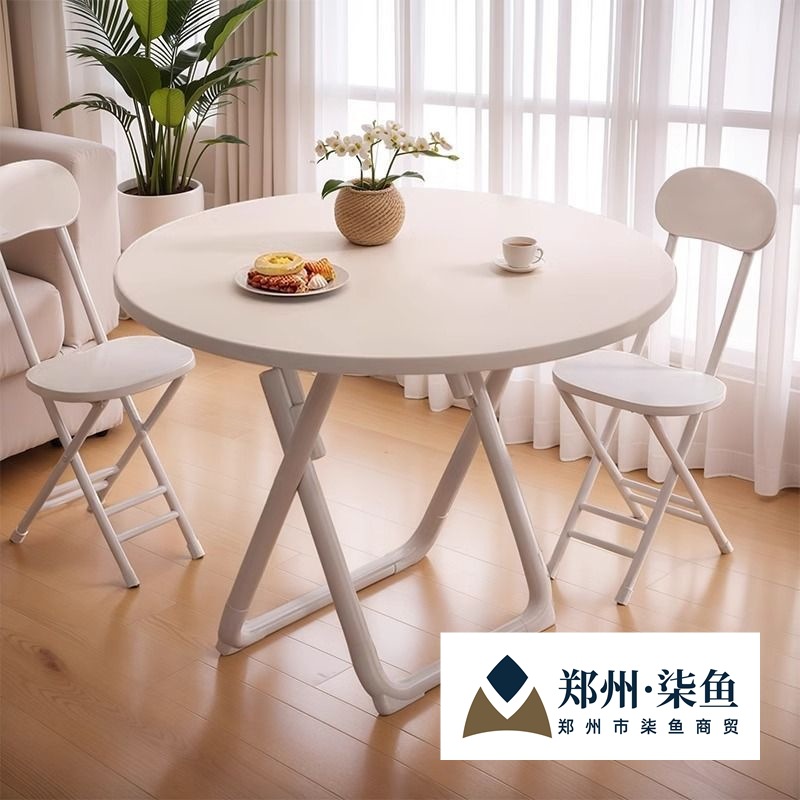 Folding Table Dining Table for Home Small Apartment Dining Square Table Balcony Round Table Portable Dining Table Simple Table and Chair Set