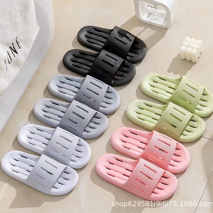 Puxibolan Bathroom Slippers for Women, Indoor Household Non-Slip Quick-Drying Eva Water-Draining Slippers for Men, Flat-Soled Waterproof