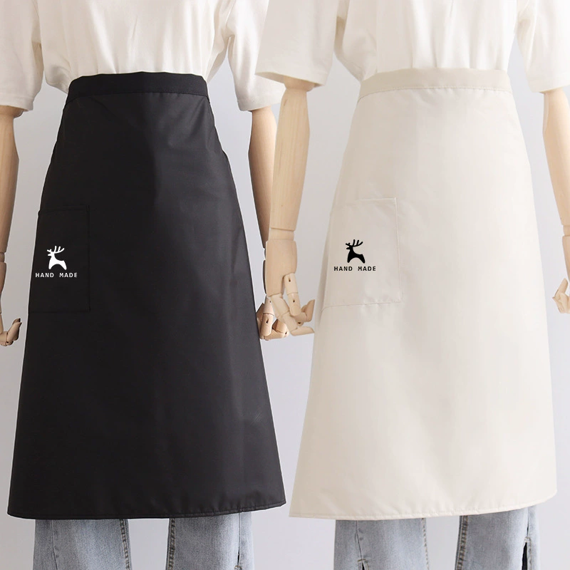 Модный водонепроницаемый фартук-бюст мужской маслостойкий кухонный кулинарный ресторанный принт с короткой половиной талии женский принт логотипа