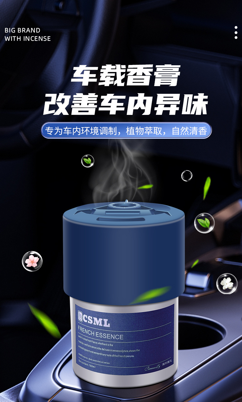 Cross-Border Popular Car Solid Fragrance Balm, Car Perfume, Car Air Freshener, In-Car Fragrance Decoration Supplies, High-End Feel for Men