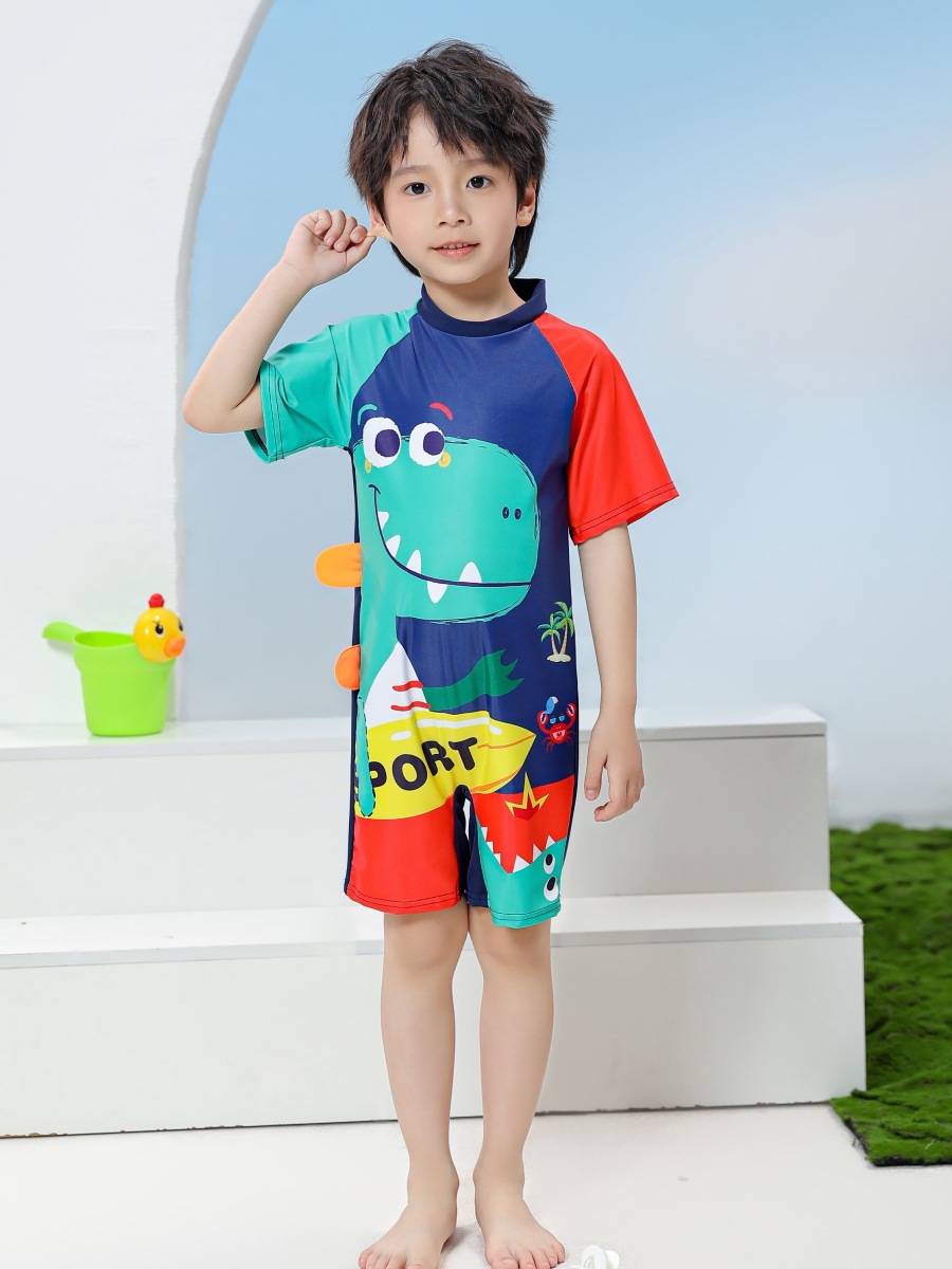Traje de baño para niños nuevo estilo mono bebé bañador de dibujos animados estudiante spa protector solar niño traje de baño de secado rápido al por mayor