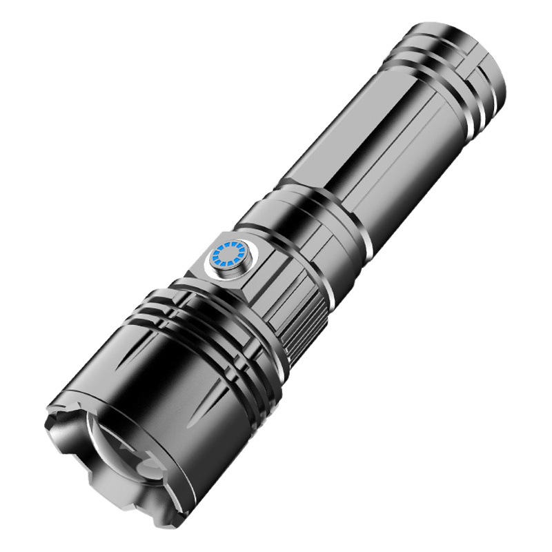 Linterna portátil de luz brillante linterna aleación de aluminio telescópica zoom láser linterna táctica entrega de una pieza