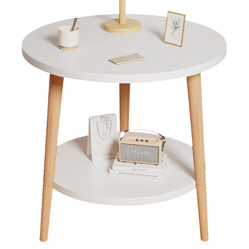 Double-layer coffee table ins style small round table bedside table simple home balcony bed and breakfast light luxury creative coffee table wholesale