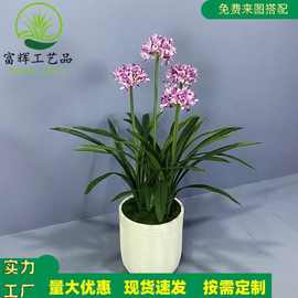 仿真洋水仙花卉小盆栽造景超大水仙假花家居婚礼装饰摆件假水仙花