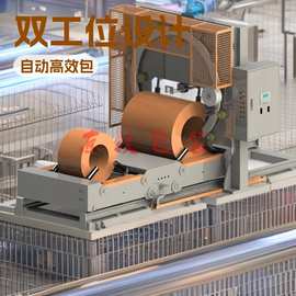 双工位缠绕包装机 金属卷材双工位包装机 吉林钢带钢卷缠绕包装机