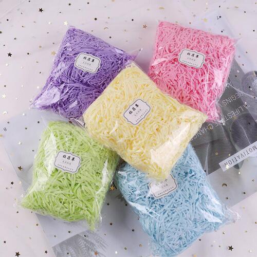 Wholesale Raifai grass paper silk gift box for candy boxes, filler of broken paper silk, a large amount of shredded paper