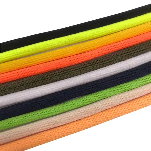 Multicoloured solid color wear-resistant woven shoelaces