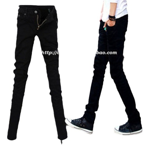 Summer Men's Denim Long Pants Slim Fit Men's Straight Leg Elastic Mini Footwear Pants Men's Pants Fashion Korean Version Slimming