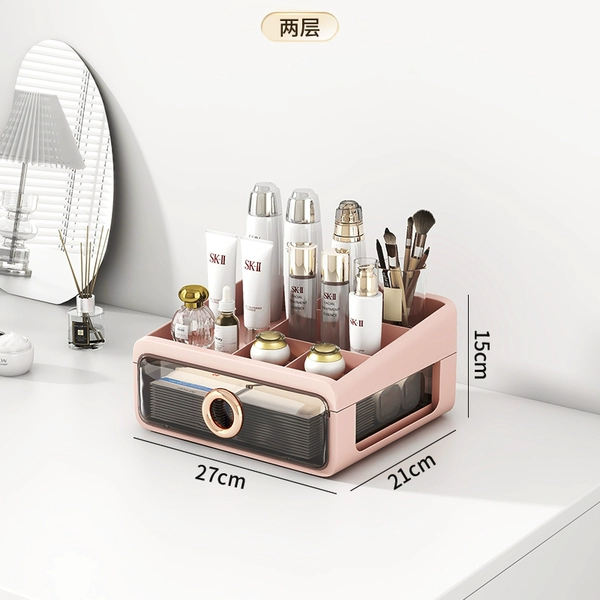 [Large + Top Cover—Second Layer] Dust-proof integrated installation-free/Princess Pink