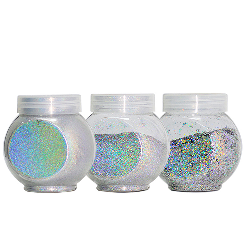 全息镭射粉耐高温不规则彩虹粉离型膜镭射片注塑用七彩粉生产厂家