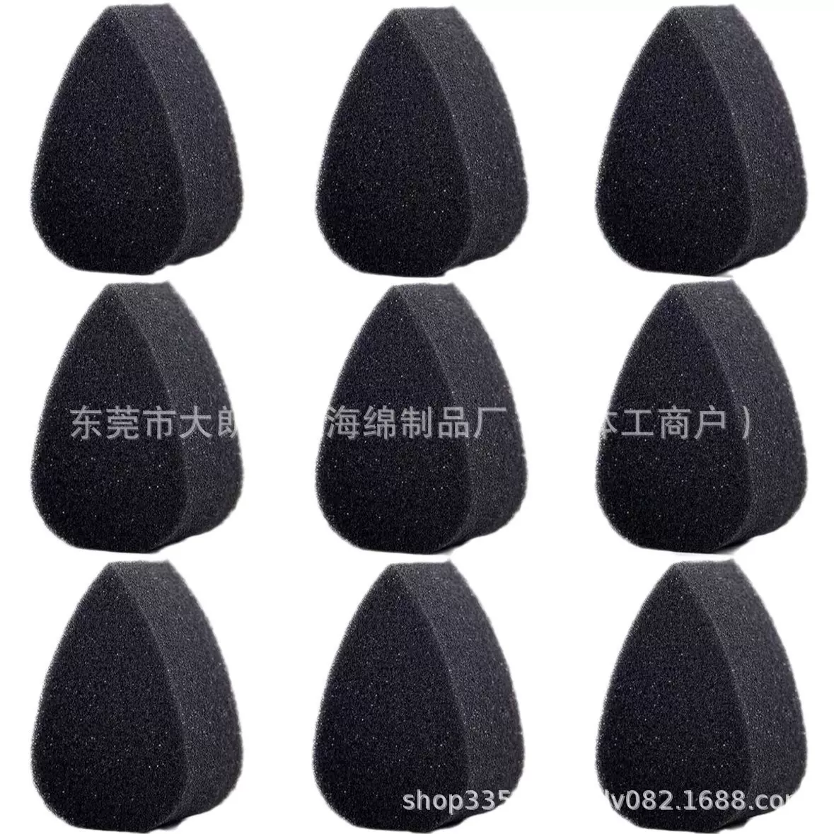 艺术绘画辅助海绵块水滴形状海绵黑色面部彩绘海绵人体彩绘海绵块