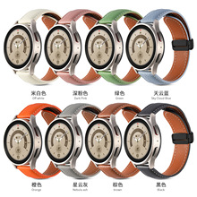 适用于galaxy watch5/4 折叠扣真皮表带 20/22mm折叠扣荔枝纹表带
