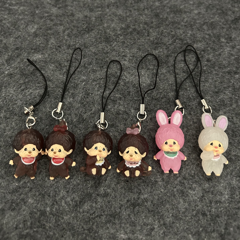 Set of Six Doll Pendants, Mobile Phone Rope Pendants, DIY Handmade Material Accessories, Doll Bag Accessories